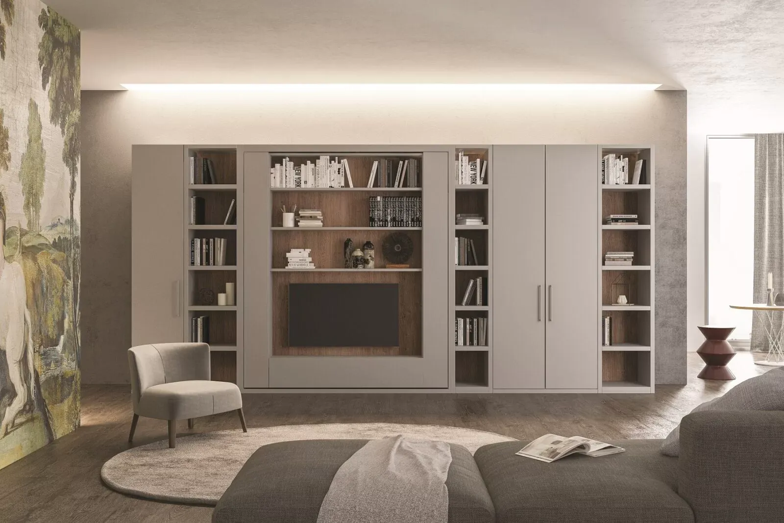 Doppio TV Rack S10 chiuso, versione giorno